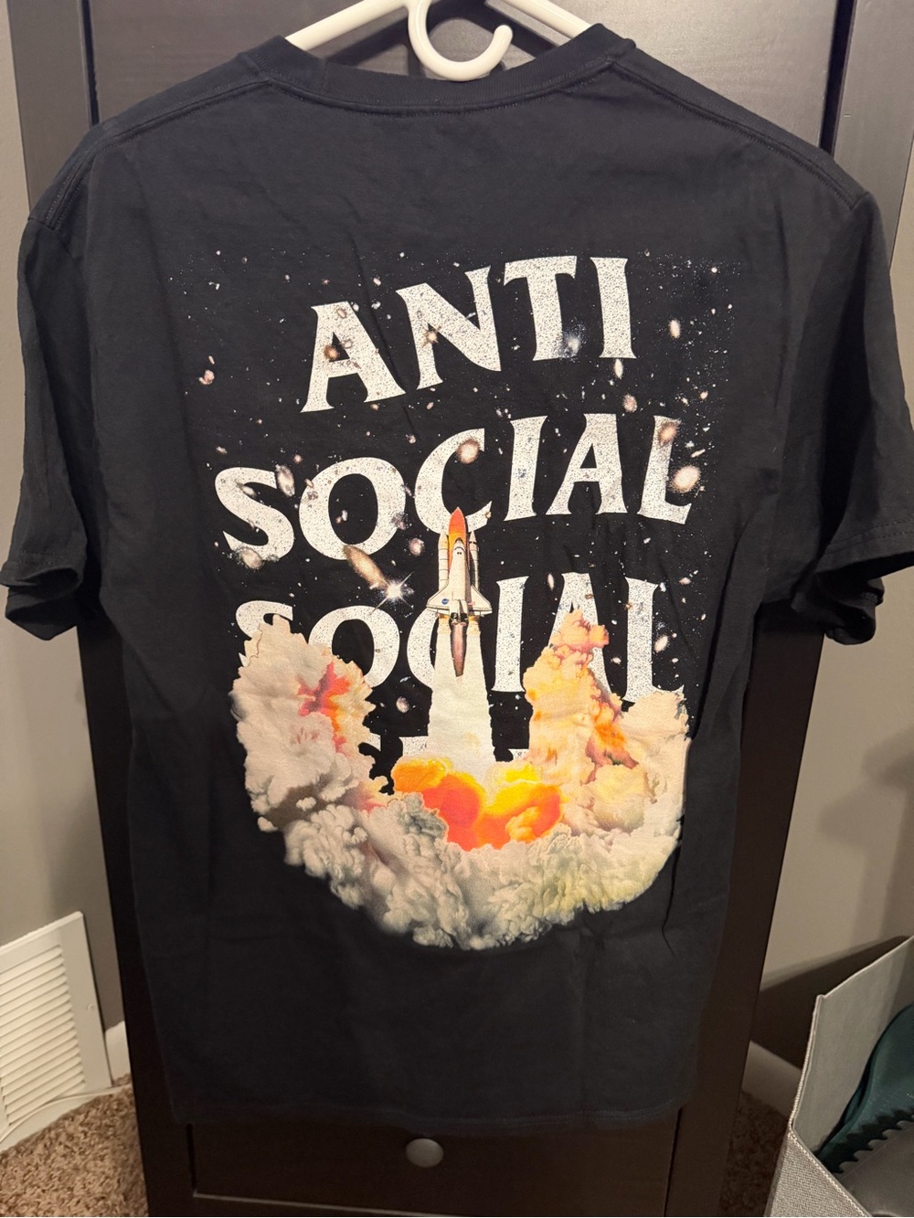 Anti Social Social Club Black Tee with Faded White Logo